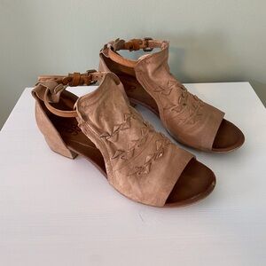 A.S.98 EvenStar Women’s Leather Open Toe Sandals Shoes Tan Size 40 US 9.5